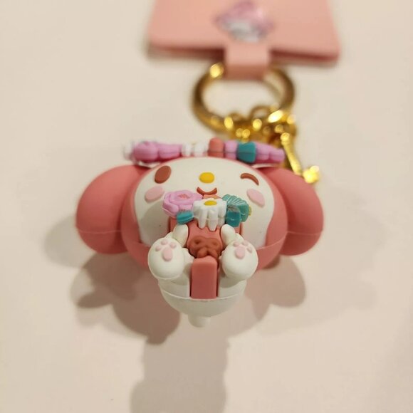 Loungefly Sanrio My Melody Earth Day Flower Crown Floral Pink 3D Keychain NEW - Picture 5 of 12